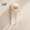 Strong Adhesive Free Hook for Tiles Suction Cup Washbasins No Punch Heavy Duty Vacuum Hanger Double Multiple Washbasins Cartoon Design Reusable Anti