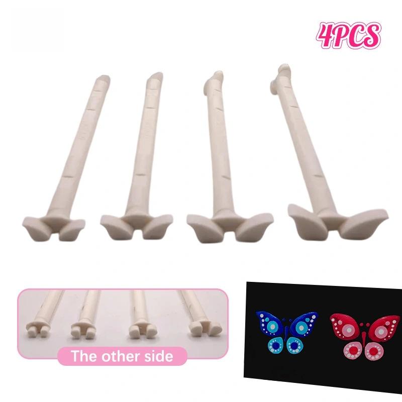 Lot de 4 outils DIY Motifs Fleurs Graffiti Papillons Lune Floraux Outils de Pointillage Stylo Peinture par Points Outils de Gaufrage Stylo Tampon Art