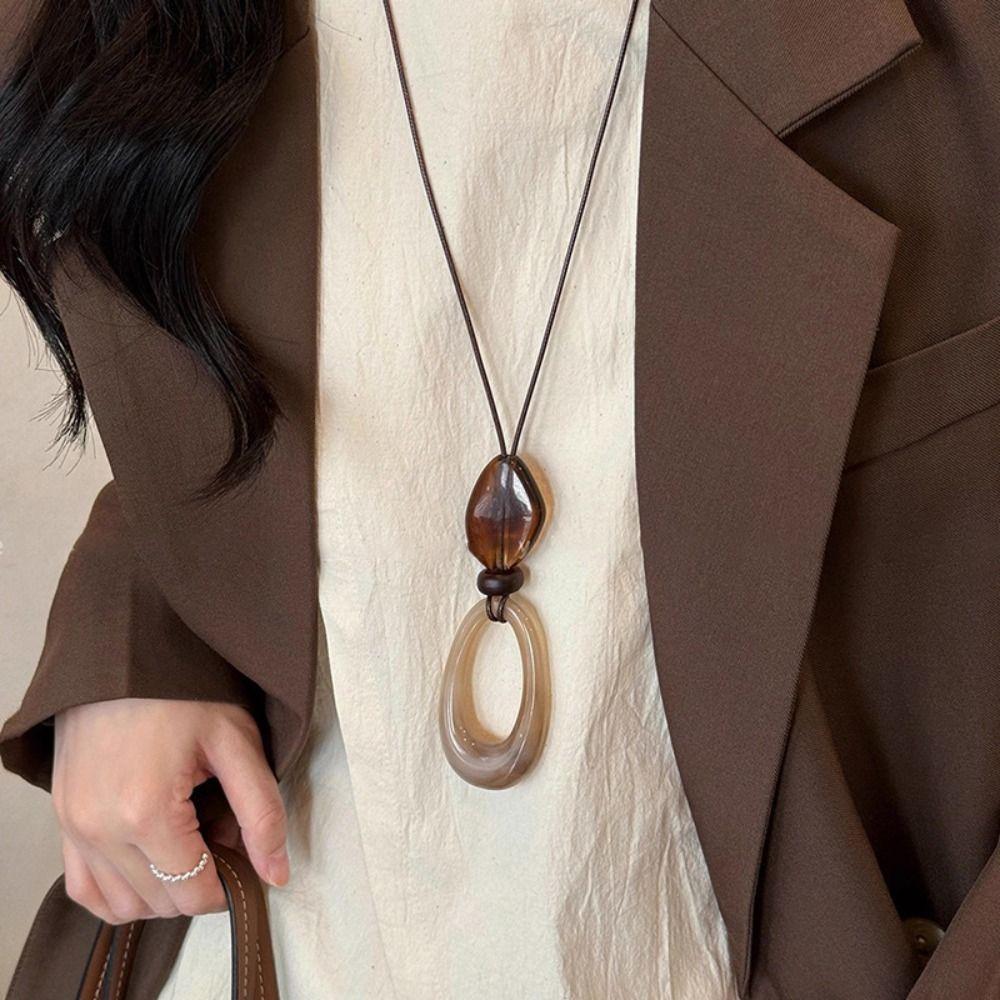 Long Sweater Chain Resin Clothing Pendant Vintage Pendant Necklace  Gifts