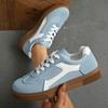 Women's Spring Flat Soft-Soled Retro Casual Sports White Shoes, Comfortable Versatile Training Style Footwear.
