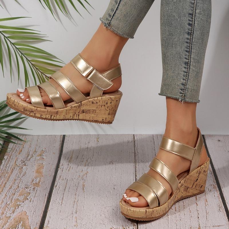 Slope Heel Sandals Women Summer New Velcro Sandals