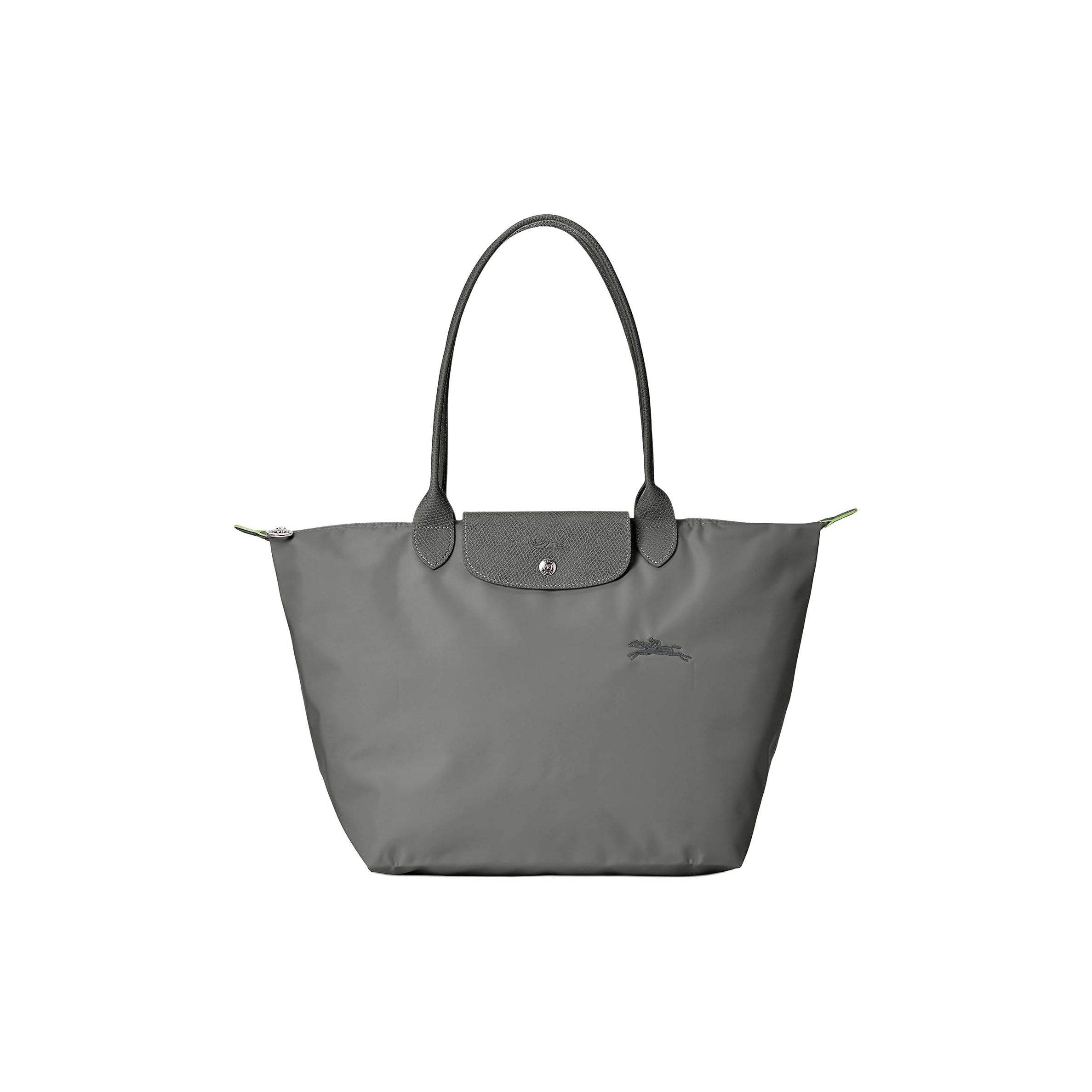

Longchamp Le Pliage Green Logo Foldable Flap Zipper Canvas And Leather Tote Shoulder Bag Large Women bags Graphite 1899919P66 Basic Set (Bag)