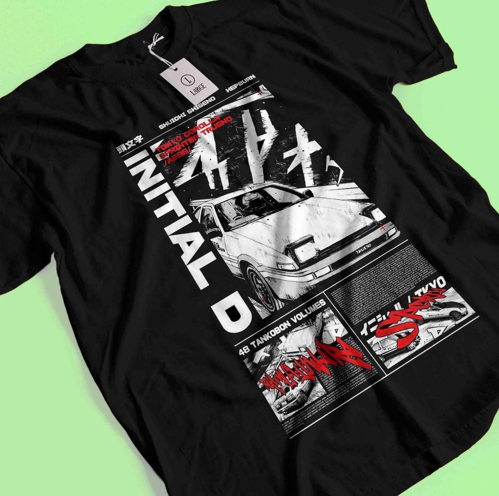 

Футболка Initial D Футболка Такуми Фудзивара Аниме Футболка Футболка Бунта Нацуки Кэйсуке S