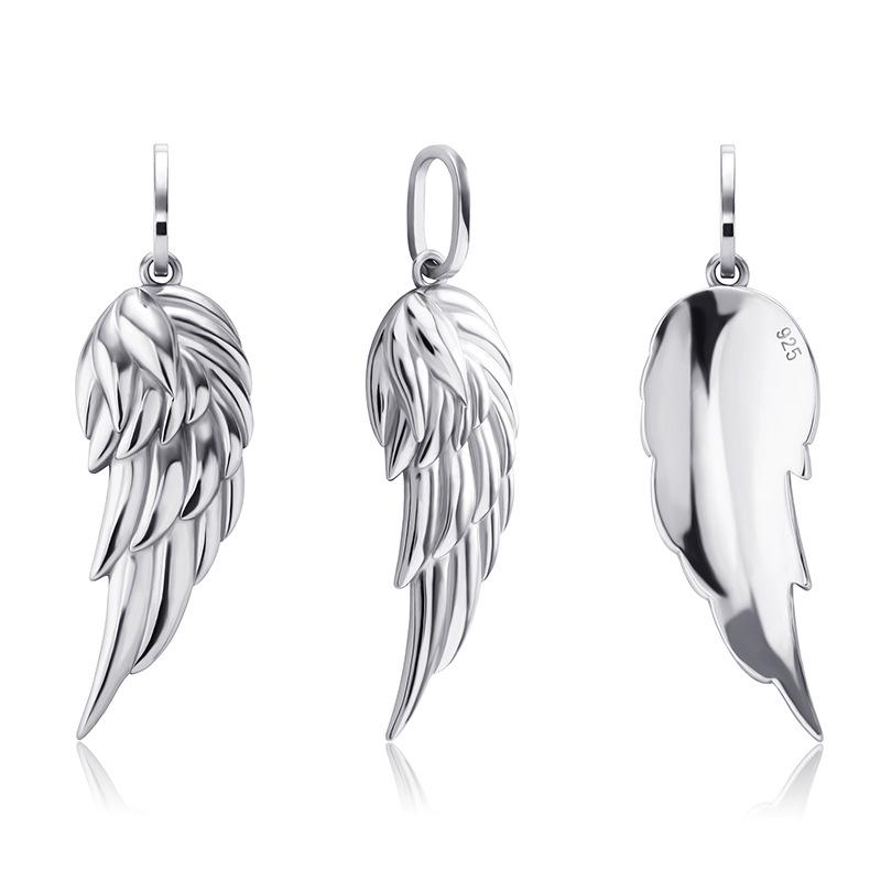 925 Silver Feather Pendant Hip-Hop Necklace for Men and Women