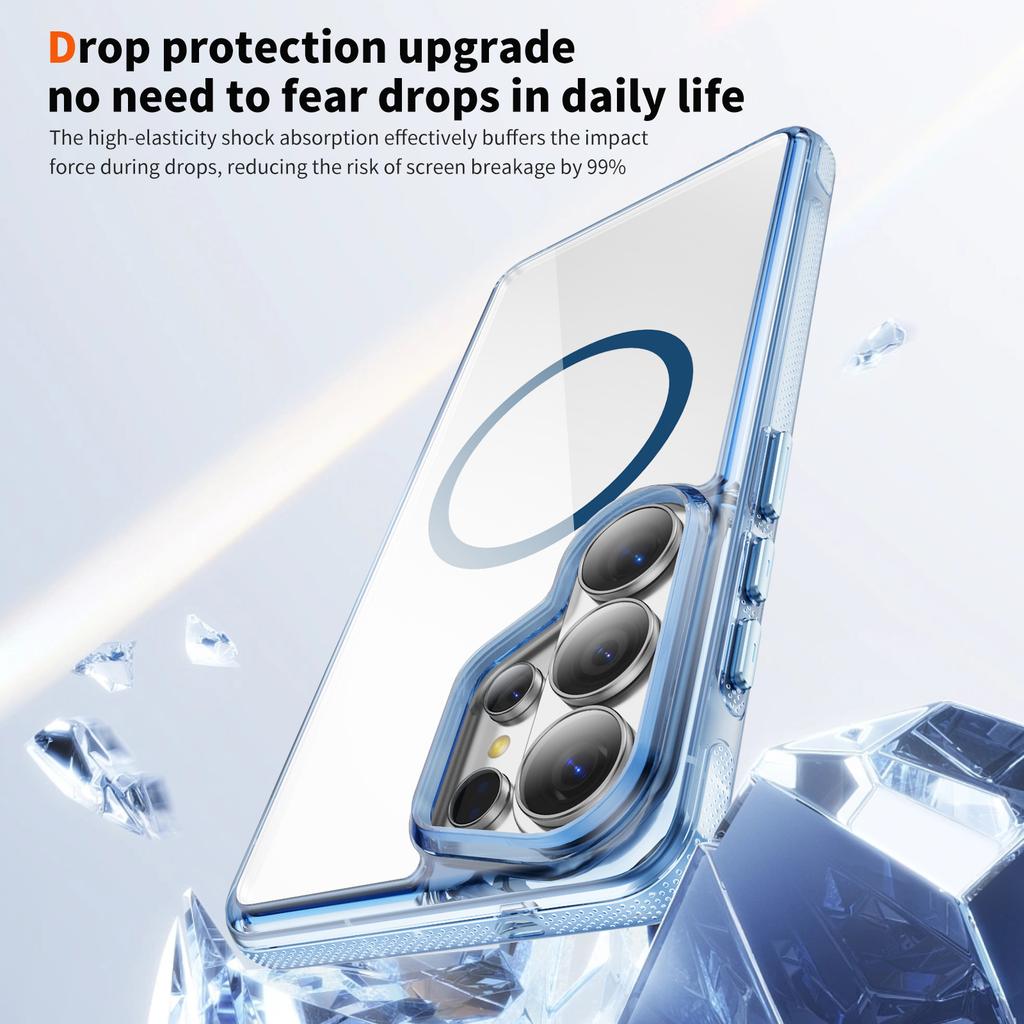 Upgrade Anti-drop Clear Magnetic Case For Samsung Galaxy S26Ultra S26 S2 S24 Plus For Wireless Charging Hard PC Cover