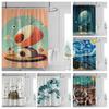 Modern Art Graffiti Shower Curtain Suit Waterproof Curtain 12 Hook Nordic Style Bathroom Bathtub Dual-Use Shower Curtain