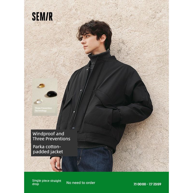 

Senma Cotton Jacket Men s 2024 New Arrival Winter Clothing Thickened Pilot Outwear Men s Cotton-Padded Coat Three-Proof Drag Cool Parka Jacket Deep khakis 50790 165/84A/S