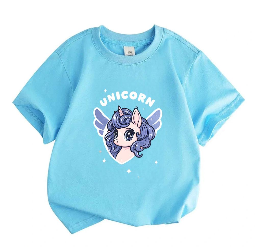 Kids Boys Girls 100% Cotton Crew Neck Short Sleeve T-Shirt,