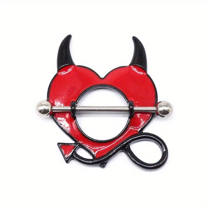 2pc Skull Nipple Ring Demon Nipple Ring Rose Chest Serpentine Nipple Ring Body Piercing Jewelry