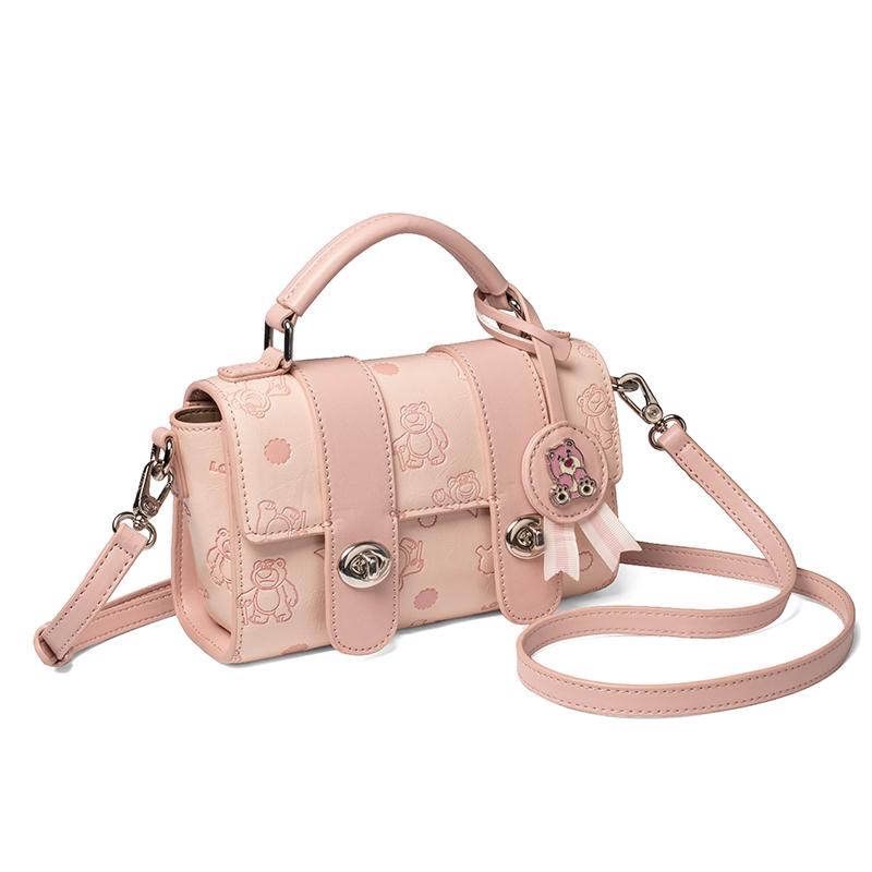 New Disney Synthetic Leather, Textile Mosaic Shoulder Bag, Crossbody Bag, Handbag Women's Pink BMK-72716