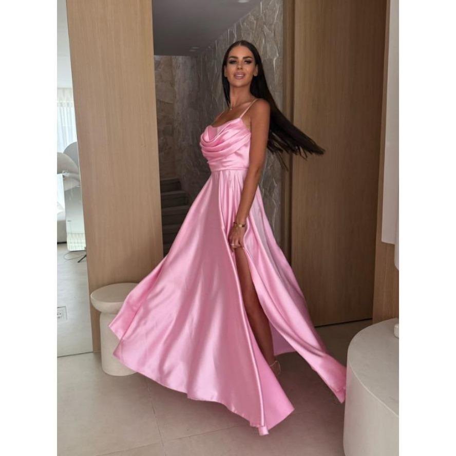 YYFS Women's Fashion Summer Spring Solid Color Print Sleeveless Suspenders High Waist Casual Dresses