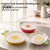 Ceramic Seasoning Grater Garlic Plate, with Leaf Handle Design, Manual Cute Kitchen Utensils Easy Cleaning Grinding Tool, for Ginger And Lemon Crusher
