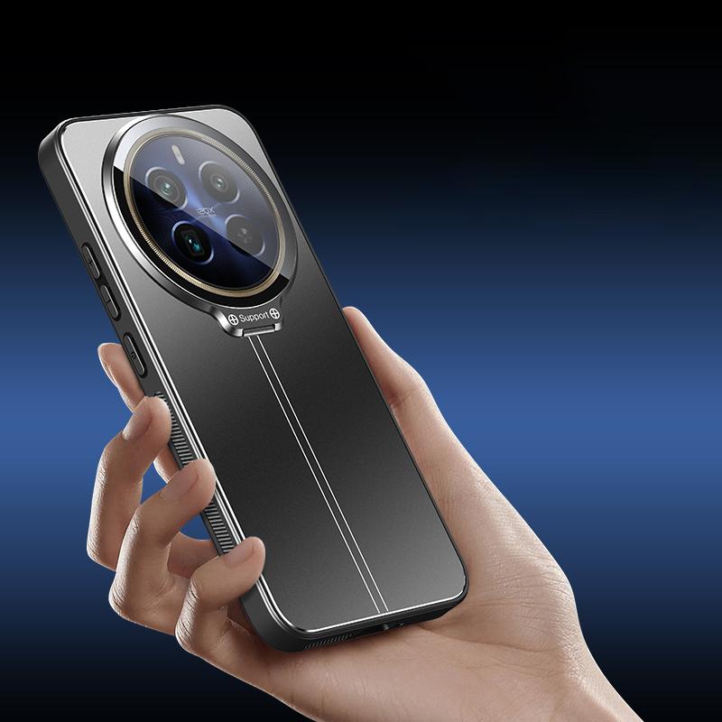 For Realme 12 Pro 5G/12 Pro+ 5G Case with Lens Kickstand Shockproof PC+TPU Phone Cover