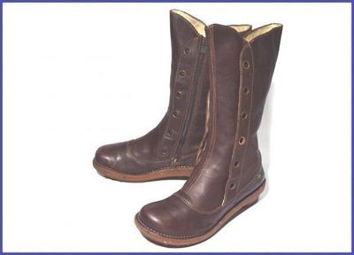 Spanisches Erbe / El Naturalista Genarbtes Leder Stiefel mit seitlichem Reißverschluss Braun /25.0cm/(GEBRAUCHT)