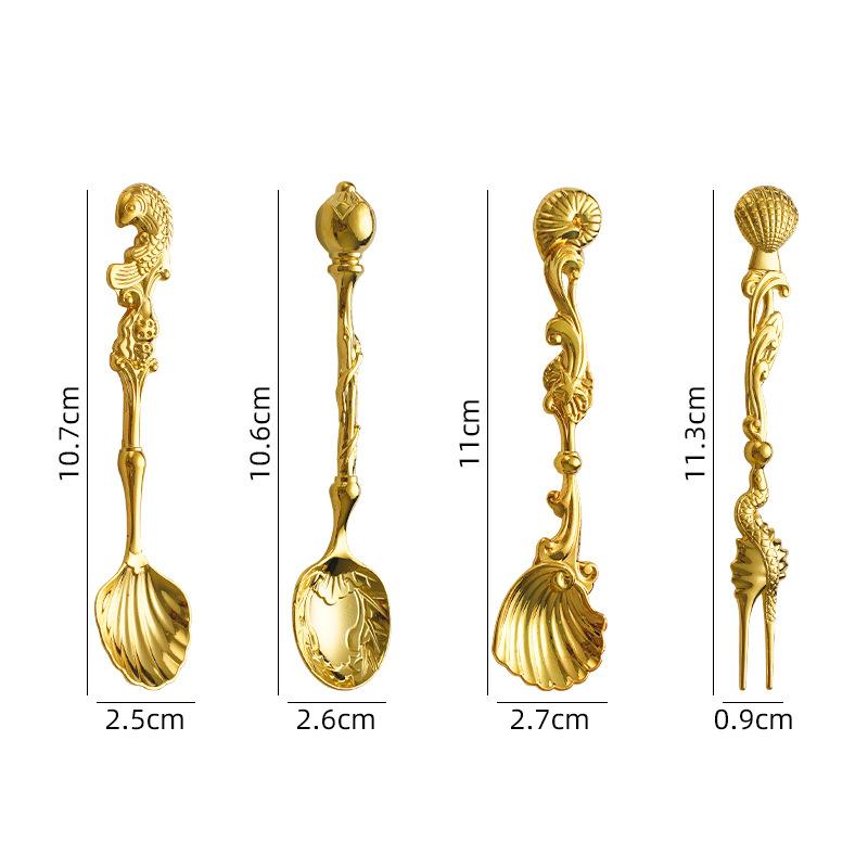 

Zinc Alloy Small Spoon Set Durable Metal Material Compact Design for Kitchen Use and Precise Measuring Tasks One Size золотий