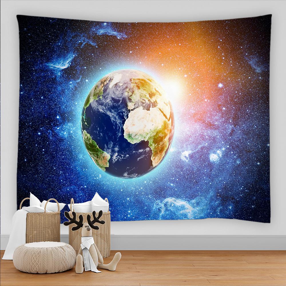 Moon Star Pattern Tapestry Home Decor Wall Sun Earth Star Sky Print Pattern Blanket