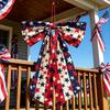 Doppelseitige dekorative Jute-Schleife mit Aufdruck für die 250-Jahr-Feier der USA Sternenmuster 90x60cm Festivaldekoration