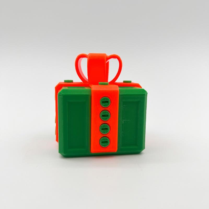 3D printed surprise Christmas box with Christmas atmosphere decorations and ornaments that can be freely twisted and decompresse