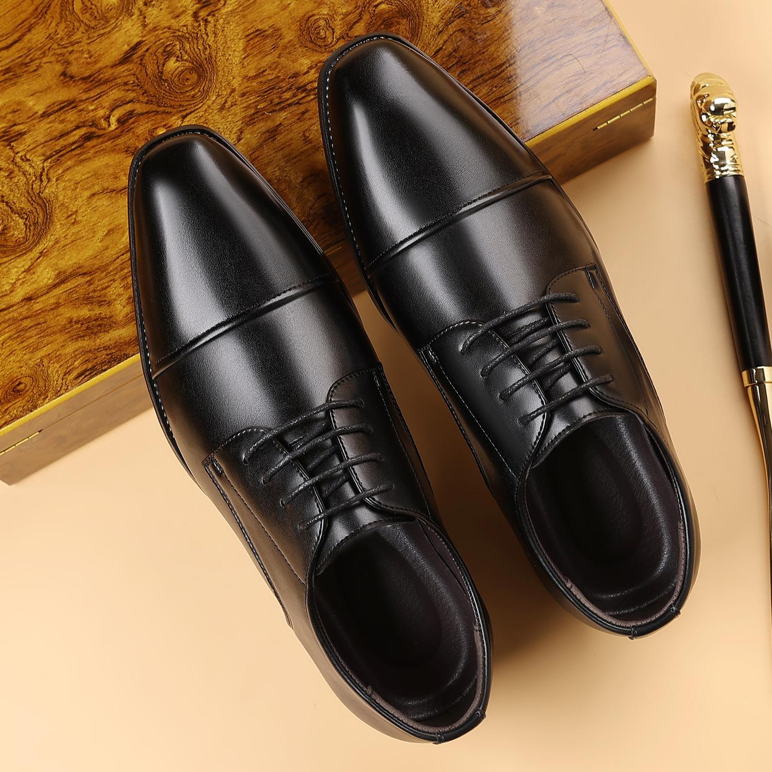 New Men s Formal Black Leather Shoes  Fashion Casual Formal Shoes Classic Formal Leather Casual Shoes Zapatos De Vestir Hombre 38 чёрный