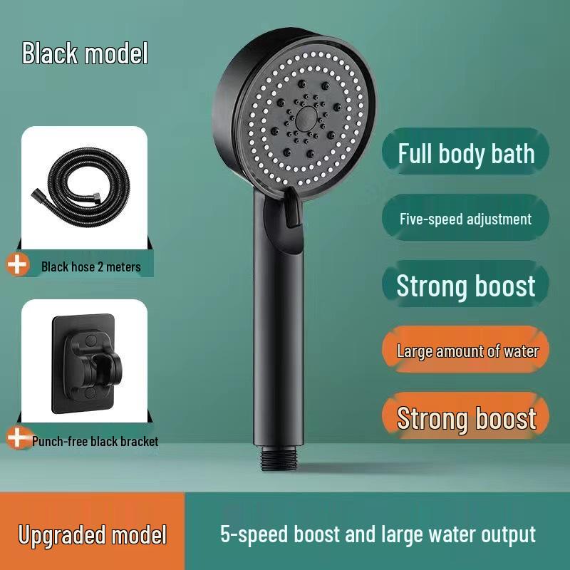 Handheld Lotus Shower Head with Heater and Bracket Set for Bathroom