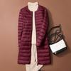 Women's Down Jacket Mid Long Autumn Round Neck Jacket