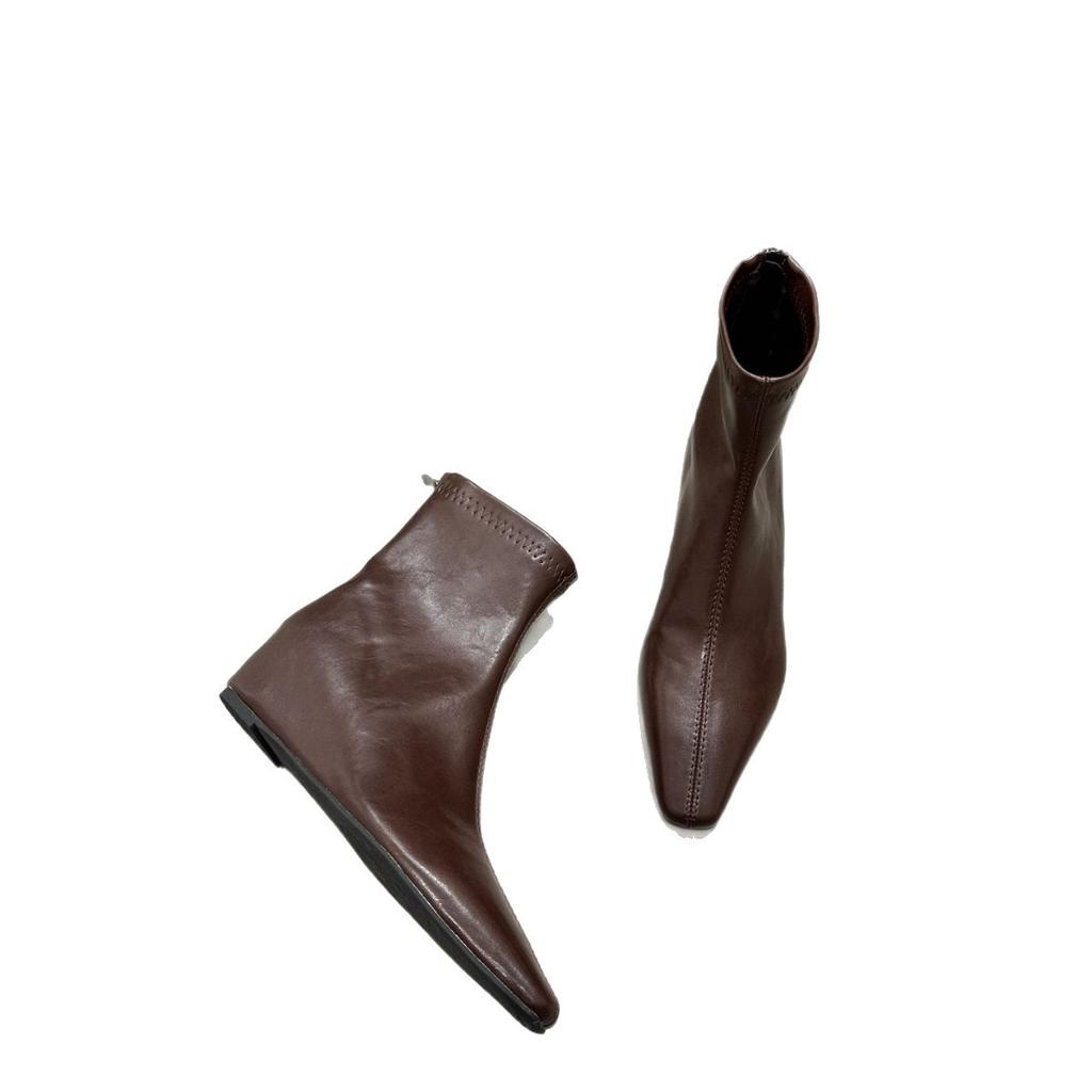 Pointed Short Boots Women's 2025 Autumn and Winter New Simple Women's Boots Short Boots French Thin Boots Fruit 665-2
