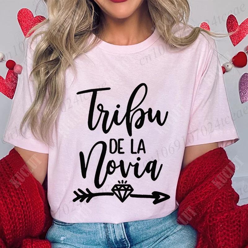 Team Bride Tribe T-Shirt Junggesellinnenparty Shirt für Spanische Brautparty Hochzeitsfeier Oberteile Brautjungfer Kurzarm T-Shirts