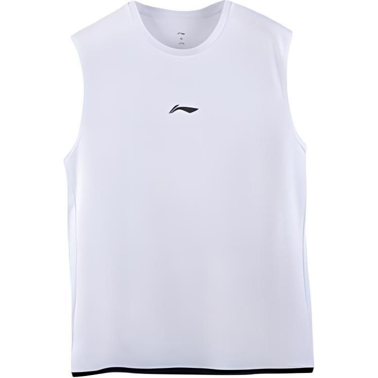

Li-Ning Plain Quick-Dry Breathable Round Neck Sleeveless Sports Vest Men tops White YVSU021-1 3XL