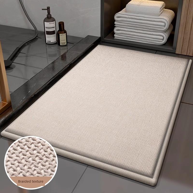 Bathroom Mats Toilet Door Non-Slop Mats Thickening and Quick-Drying Door Mat Washable and Erasable Woven Pattern Home Floor Mat