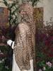 New Vintage Voile Scarf Leopard Print Hijab for Women Lightweight Sunscreen Head Wrap Beach Cover-Up Windproof Travel Scarf