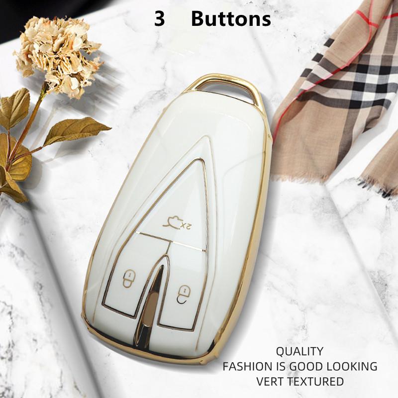 Luxurious Golden Edge Remote Key Case Cover For Changan CS35Plus CS55Plus CS75Plus   Protective Shell Car