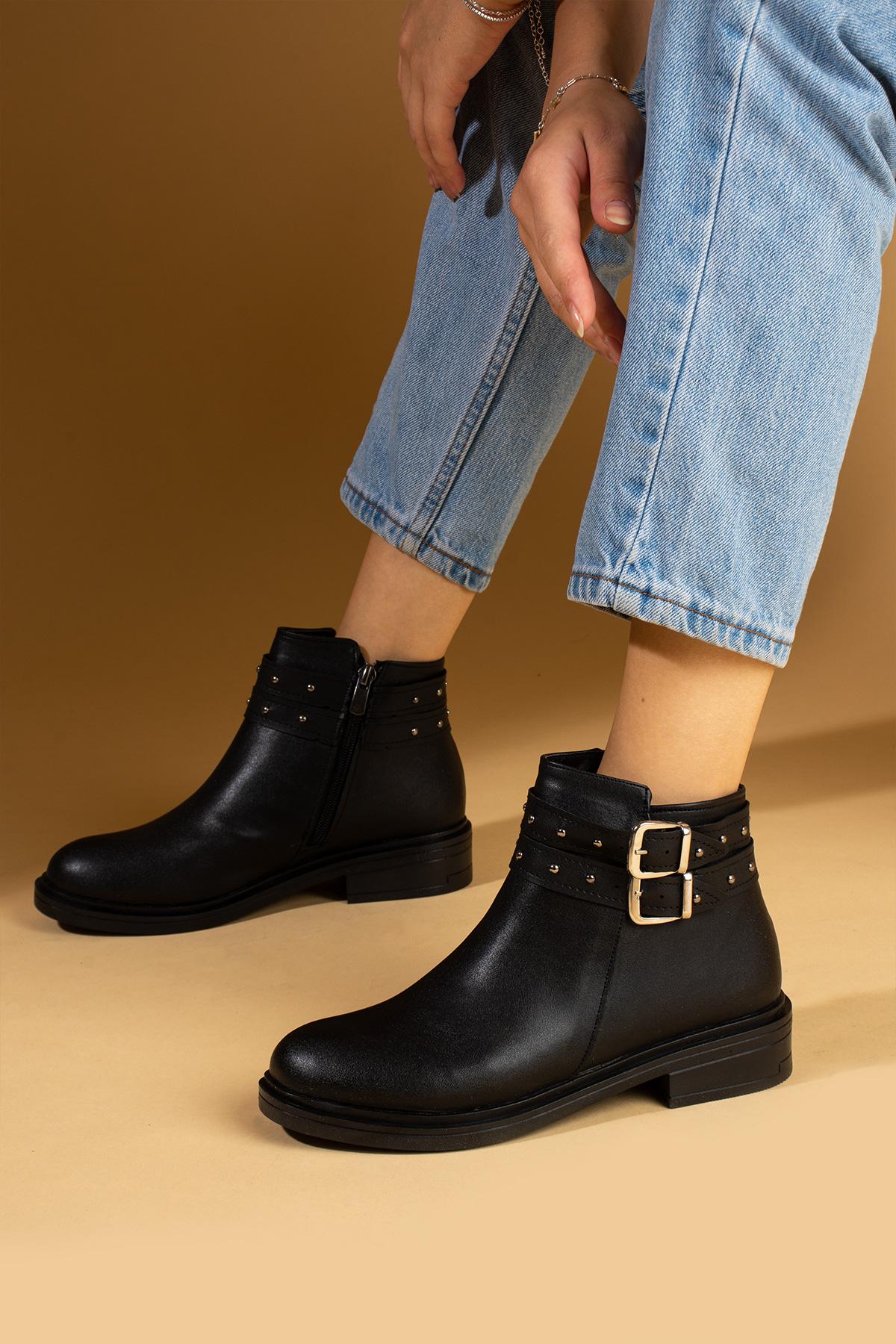 

Удобные женские ботинки на нескользящей подошве с регулируемой двойной пряжкой и подробной молнией 57-98-24 37 коричневый