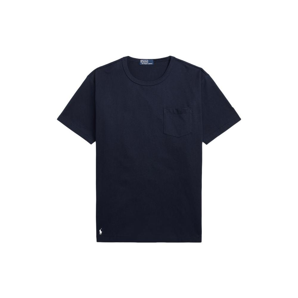 Polo Ralph Lauren Ss23 Solid Color Logo Embroidered Crew Neck Short Sleeve T-Shirt Men Tops Navy-Blue MNPOTSH1N821227-410