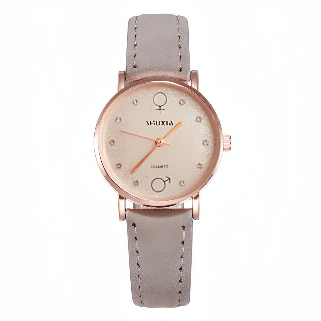 Watch Male And Female High School Student Couple Simple Trendy Men'S Trendy Women'S Belt Girlfriend Quartz Strap