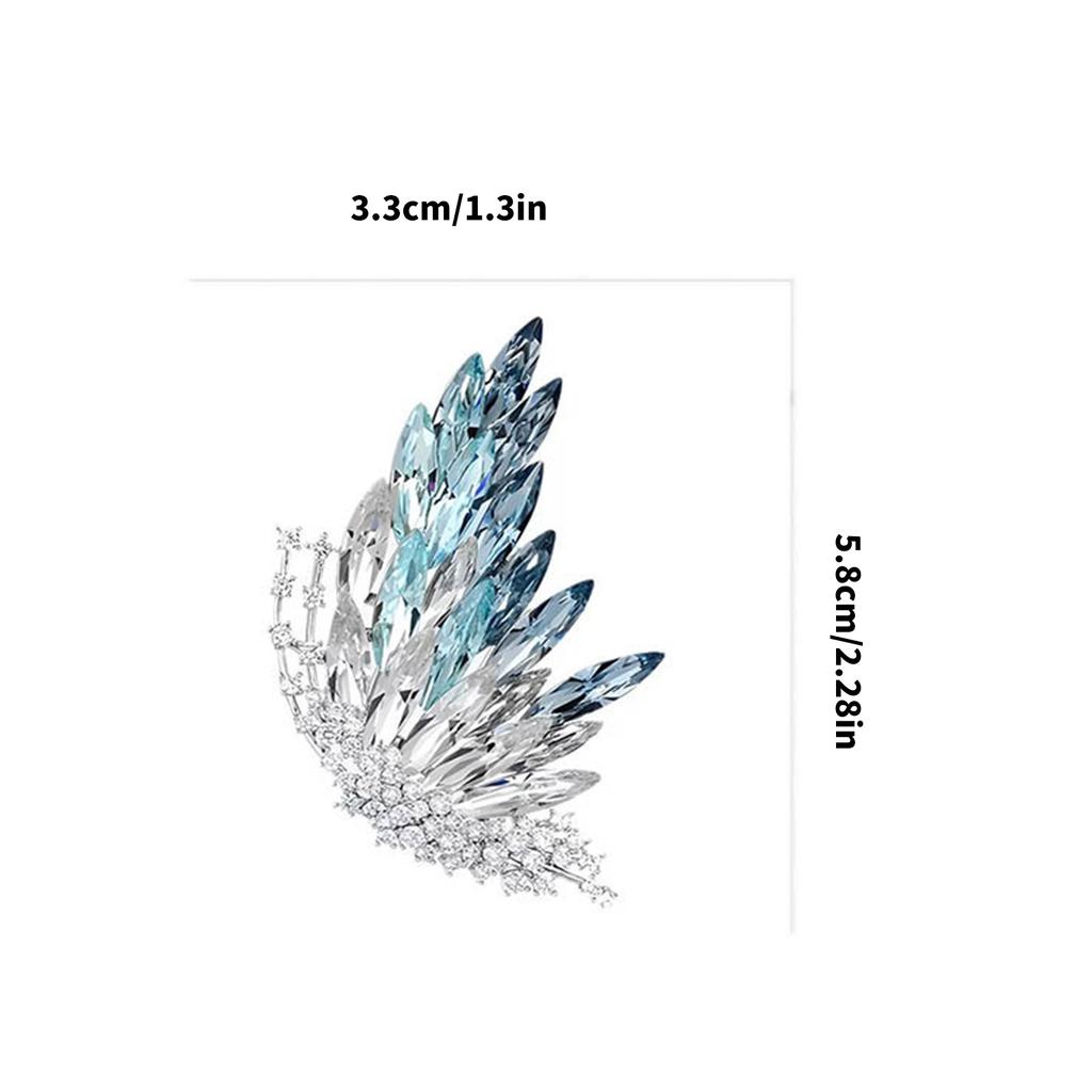 Gradientkrystaller Sommerfuglbrosje Elegant Ombredesign Sikker Nålelås for Kvinner Smykketilbehør