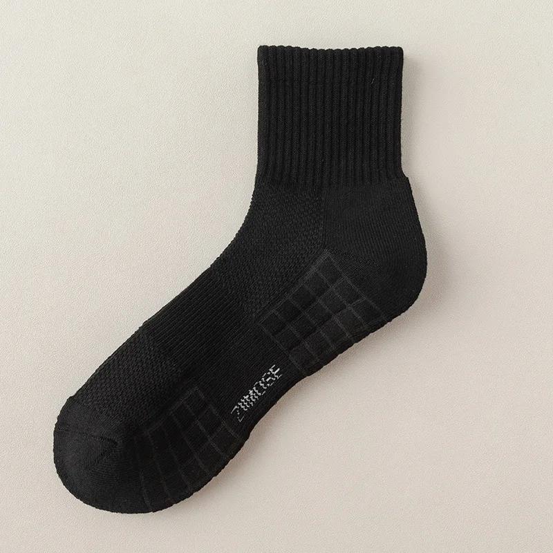 1pc 4pcs 5pcs 10pcs Socks Men's Cotton Spring Towel Bottom with Velvet Mid-tube White Stockings Thickened Sports Basketball Sock