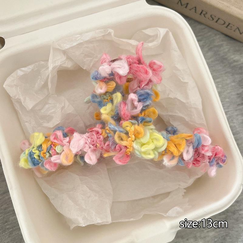 Colorful Hair Clips For Women Plush Resin Clouds Hair Claw Clip Large Small One-Word Shark Clip Trendy Daily Hair Accessory