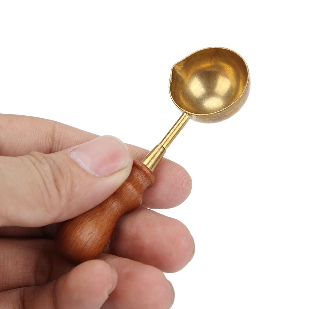 Vintage Brass Sealing Spoon Wax Sealing Decorative DIY Melting Spoon 9x2.8cm Portable For Candle Stamp Wax Stamp Craft for Gifts