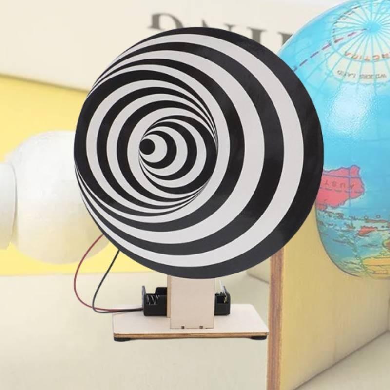 Kids Diy Optical Illusion Doodle Spinner School Learning Toy Customizable Wooden Material