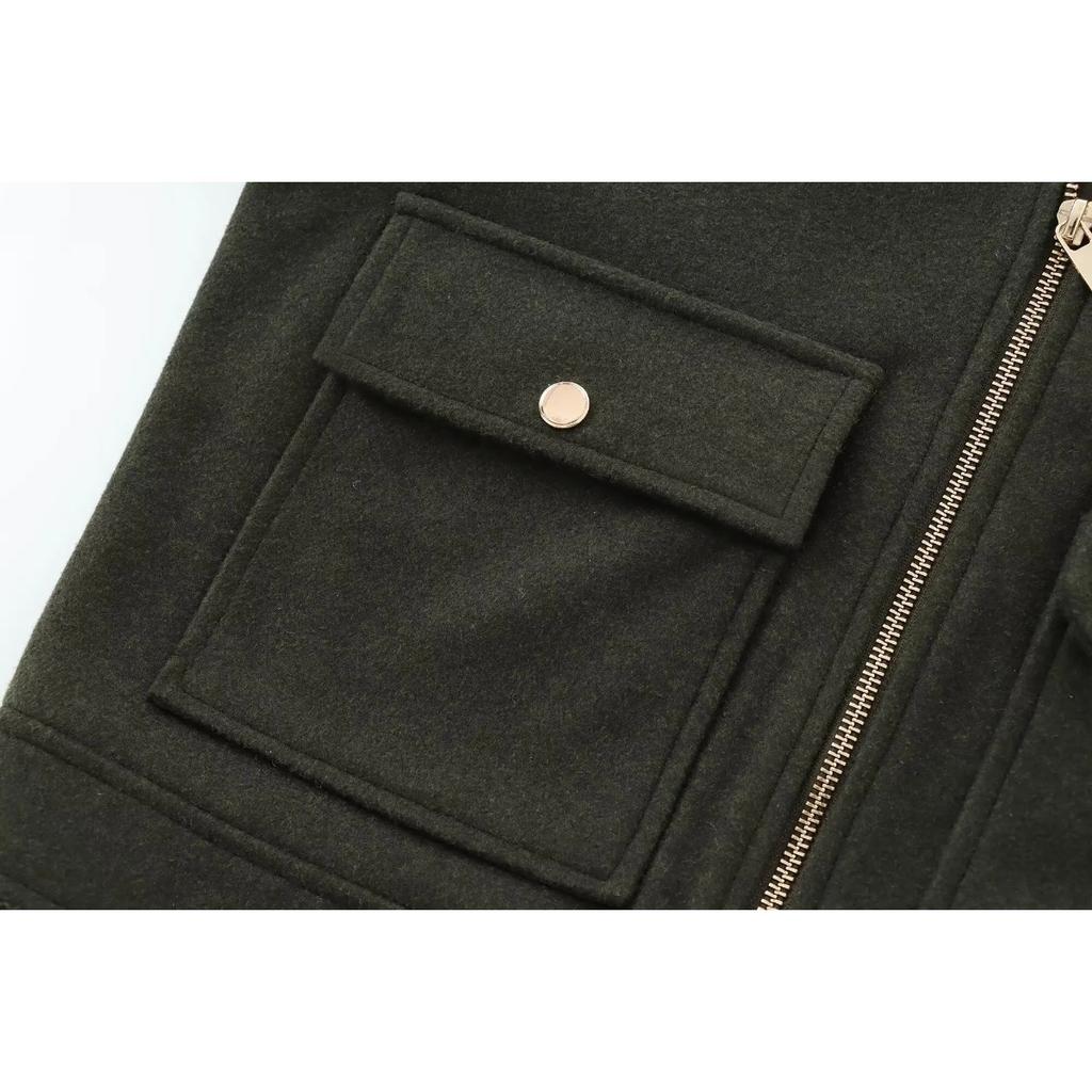 Women's Zipper Jacket Coat New Winter Long Sleeve Pocket Outerwear Coat Short Street Elegant Women's Jacket