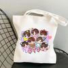 Korean Style Cartoon Print Tote Bag for Women Men Large Capacity Oxford Cloth Shoulder Crossbody Bag Fashionable Commute Backpack KTB