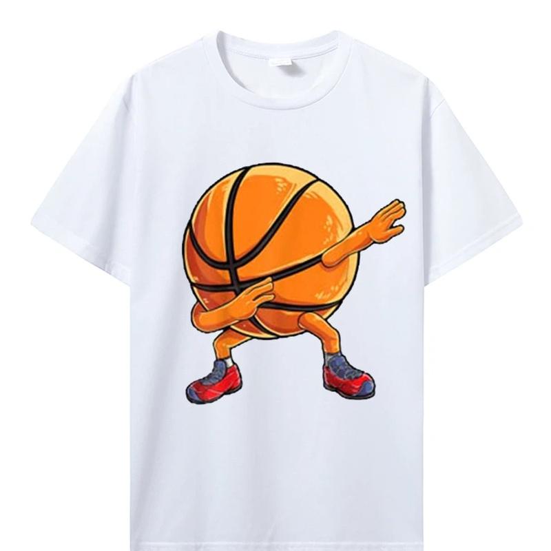 Баскетбольный мяч Dabbing Funny Men Women Sports Player Dab T-Shirt Basketball-Lover Graphic Tee Cotton Tops Streetwear Clothing XS белый