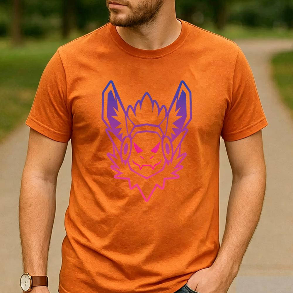 Neon Pink Purple Gradient Protogen Mechanical Furry Fursona T Shirt Unisex 100 Cotton Loose Fit Furry Fan Gift Tops Unisex Tees
