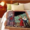 Cartoon S-Spirou en F-Fantasio Gooi Flanellen Plaid, Lichtgewicht Gezellig, Duurzaam Wasbaar schattig Cool