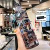 See Through With Time Scale Water Bottle Creative Roomy Leakproof Drop-Resistant Plastic Drink Cup For Climb Travel Updated