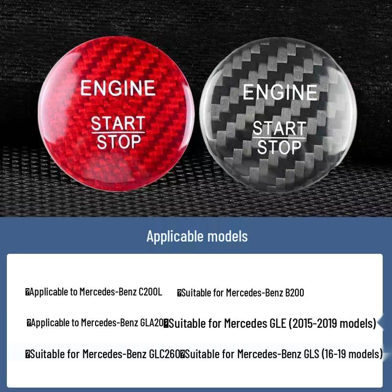 Real Carbon Fiber One-Button Start Ignition Sticker for BMW, Mercedes-Benz, VW, Toyota, Nissan, Honda, Suzuki