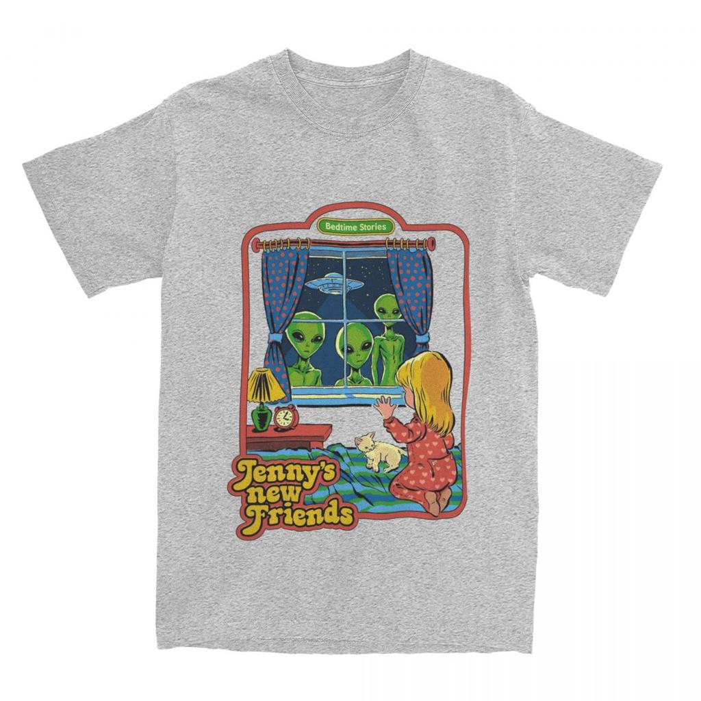 Herren Damen Horror Alien Gute Nacht Geschichte Shirt Merchandise ufo Schwarzer Humor Sci Fi 100% Baumwoll T-Shirt Kleidung