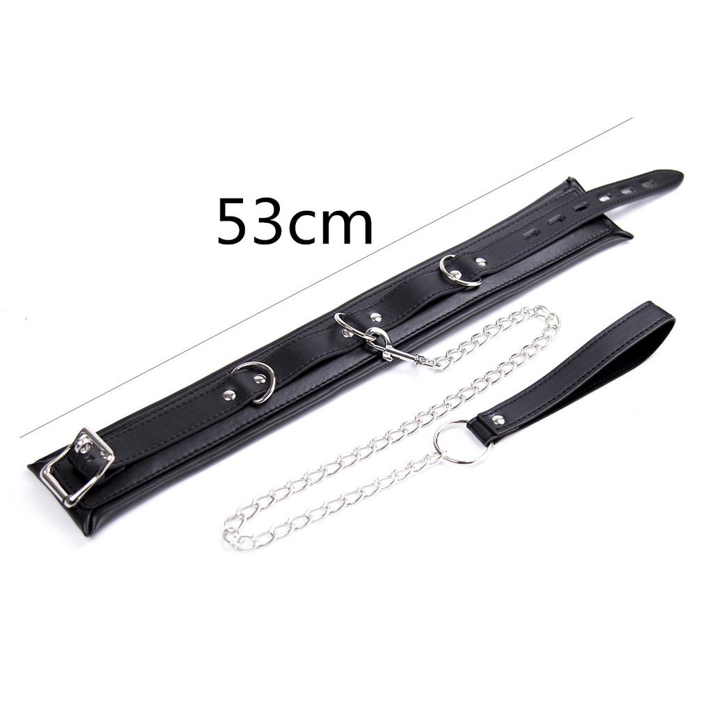 Leather Slave BDSM Collar with Leash Adult Games Sex Bondage Restraint Neck Cuffs Fetish Collar Erotic Sex Toys for Women Men