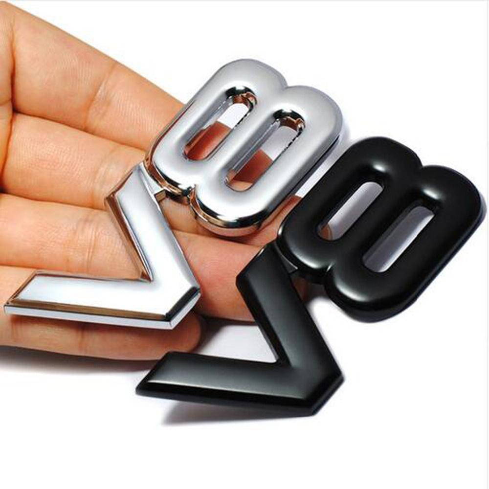 1Pcs 3D Metal Car Decoration Decal Metal Self Adhesive V6 V8 V12Truck Car Badge Emblem Sticker for Universal Cars