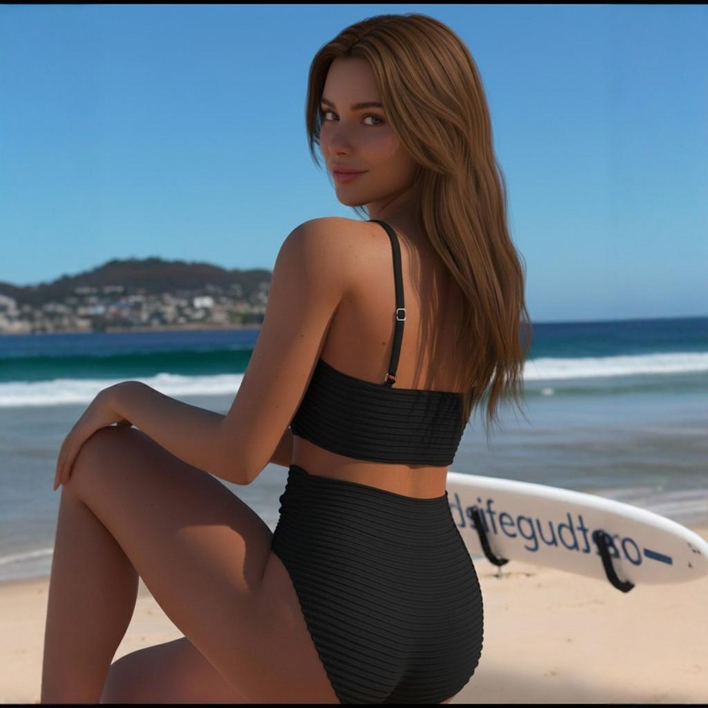 New European And American Solid Color Split Swimsuit Gathers Sexy High Waist Beach Bikini Swimsuit Bikini
